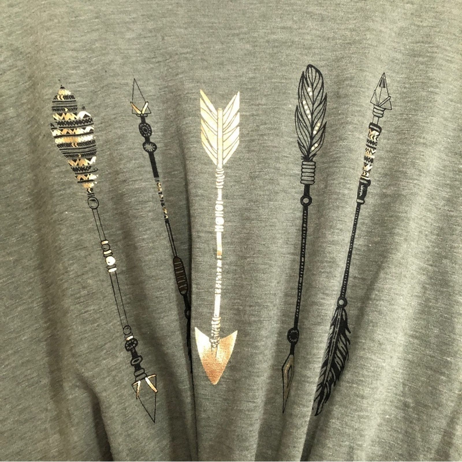 Other SJS Green Gold Metallic Arrows Knot Front Casual Tee Top Size L / US 10 / IT 46 - 3 Thumbnail