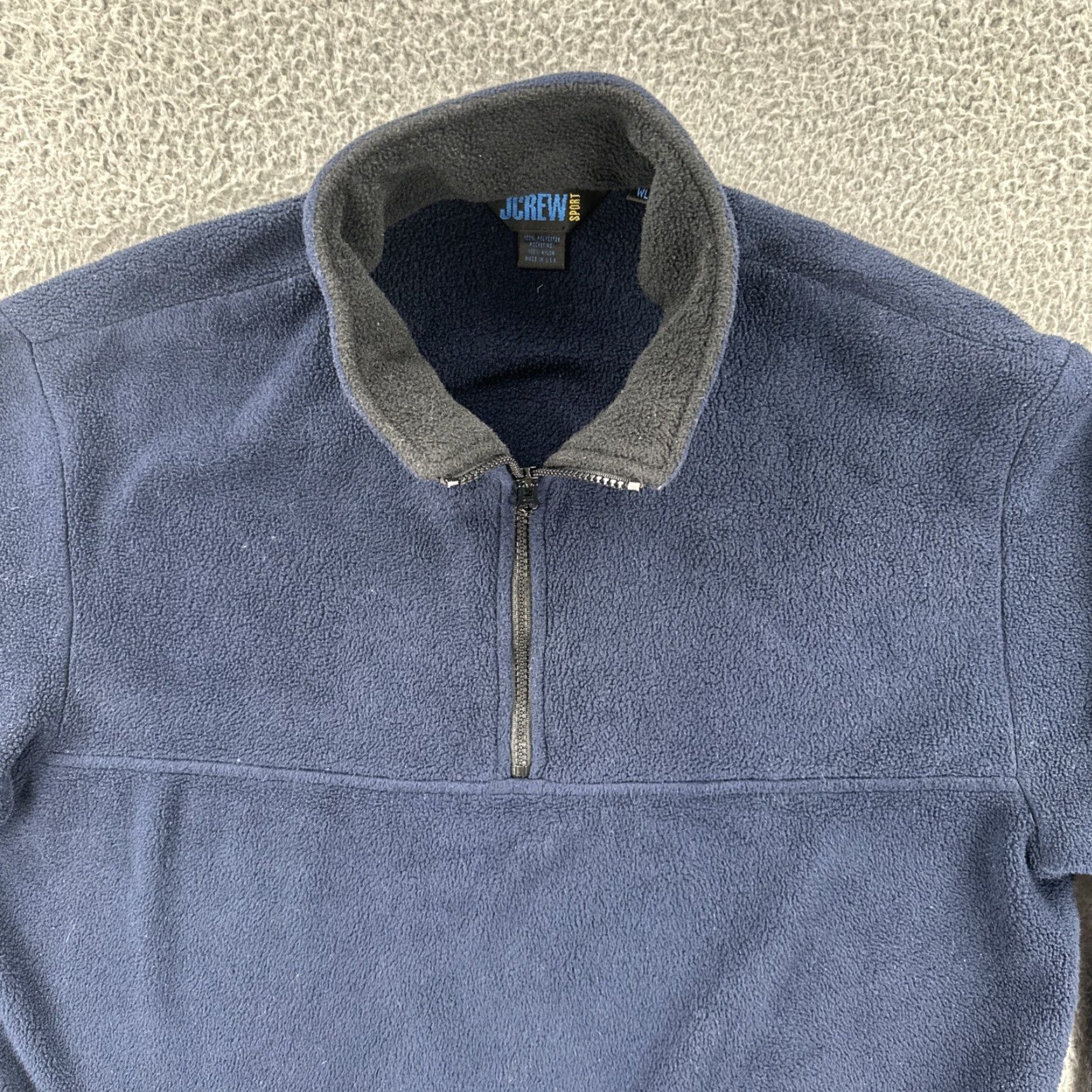 J.Crew VINTAGE J.CREW Sport Women L Blue 1/4 Zip Pullover Fleece Sweatshirt Crew Neck Zip Women Size L / US 10 / IT 46 - 5 Thumbnail