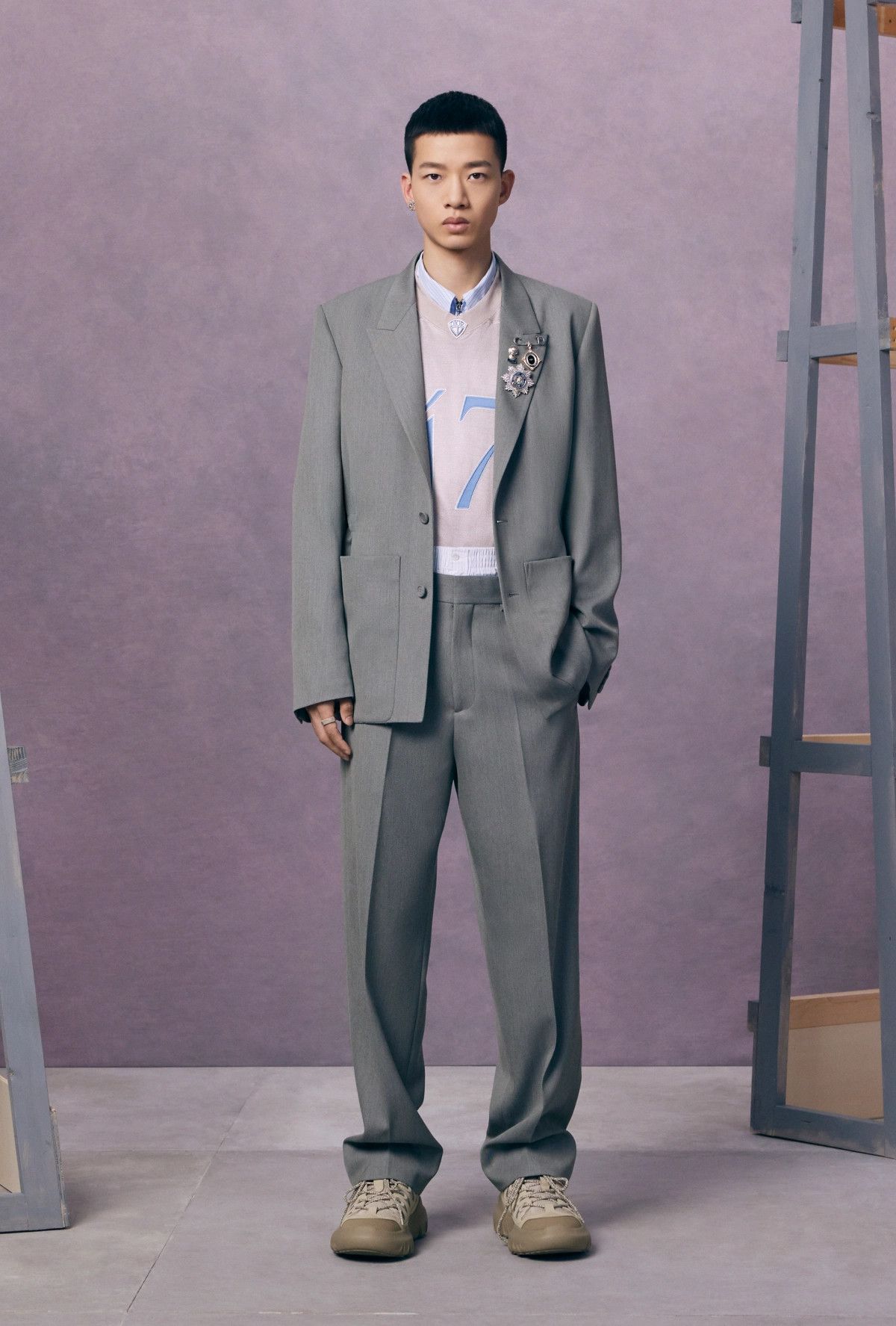 Dior o1bcso1str0225 Two-Button Bar Jacket with Belt in Green Size US M / EU 48-50 / 2 - 4 Thumbnail