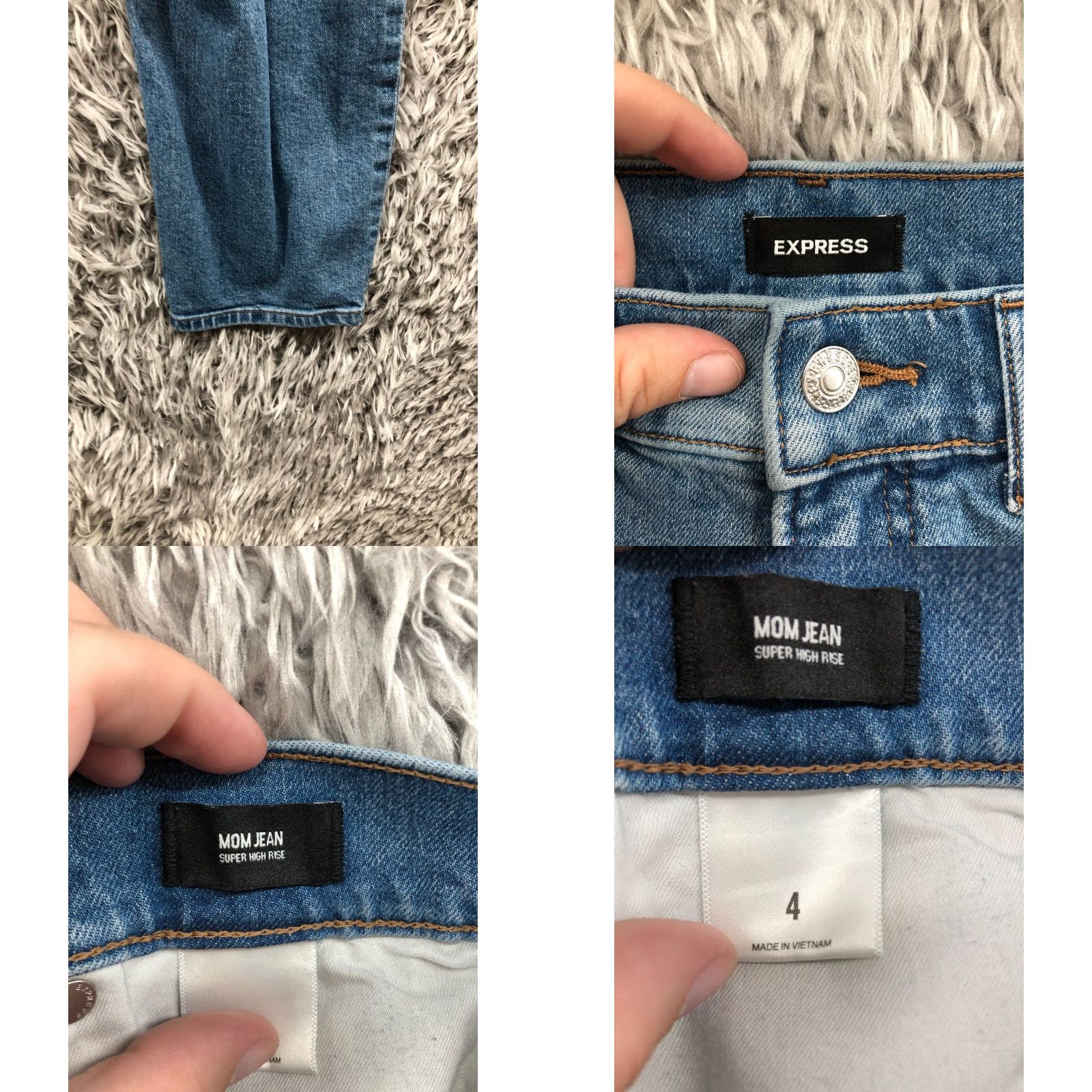 Express Express Mom Jeans Womens Size 4 High Rise Dark Wash Blue Denim Size 27" / US 4 / IT 40 - 8 Thumbnail