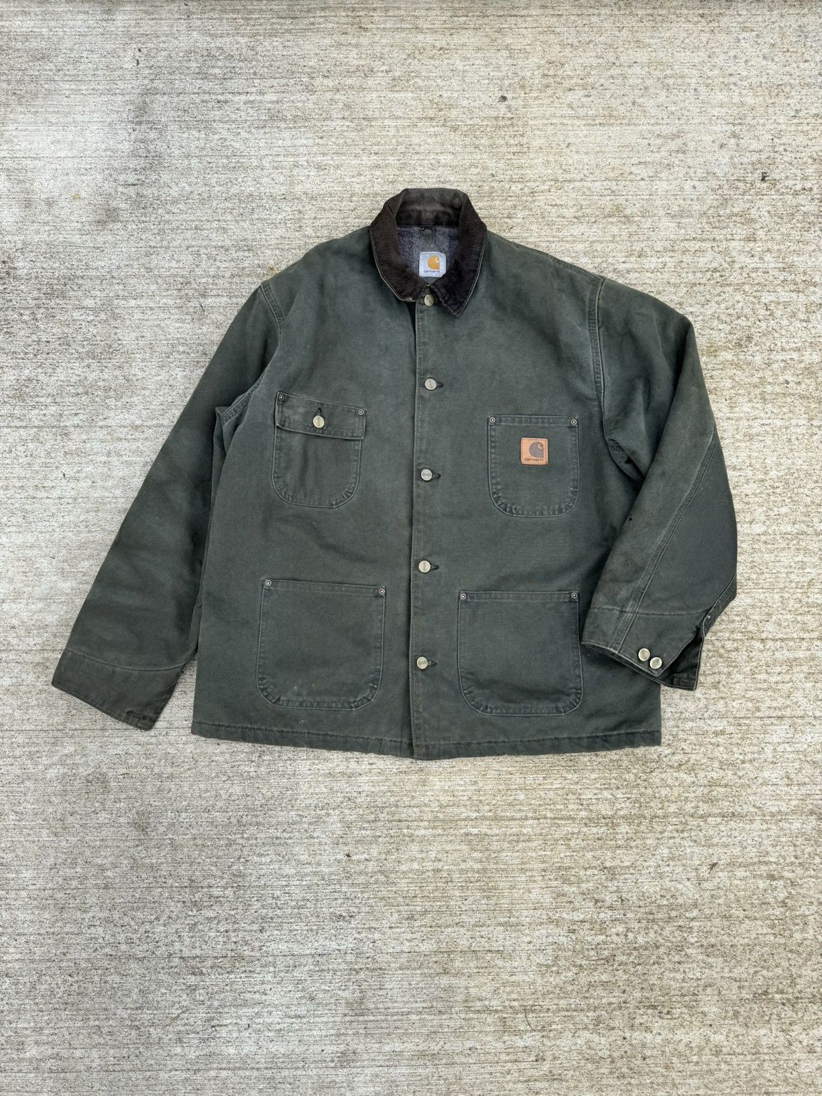 image of Carhartt Workwear Button Up Jacket in Green, Men's (Size XL)