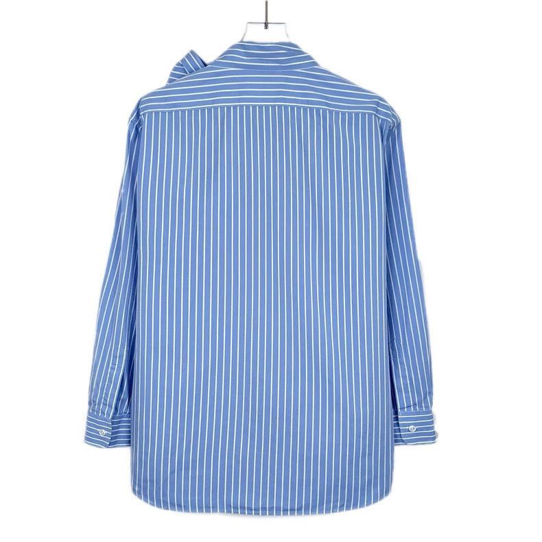 Celine Blue Striped Long Sleeve Shirt with Bow Tie Size US XS / EU 42 / 0 - 2 Thumbnail