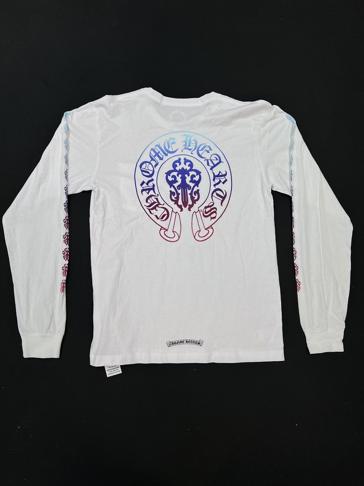 image of Chrome Hearts Gradient Dagger White Longsleeve T-Shirt, Men's (Size Large)