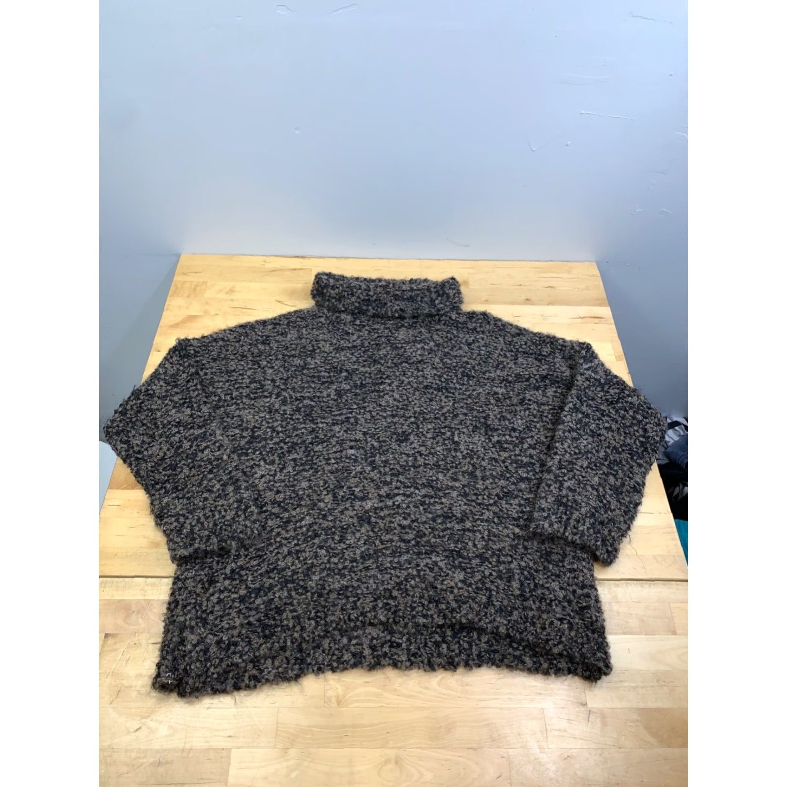 Free People VINTAGE Free People Alpaca Turtleneck Sweater Womens XS Brown Pullover Boxy 12592 Size XS / US 0-2 / IT 36-38 - 8 Thumbnail