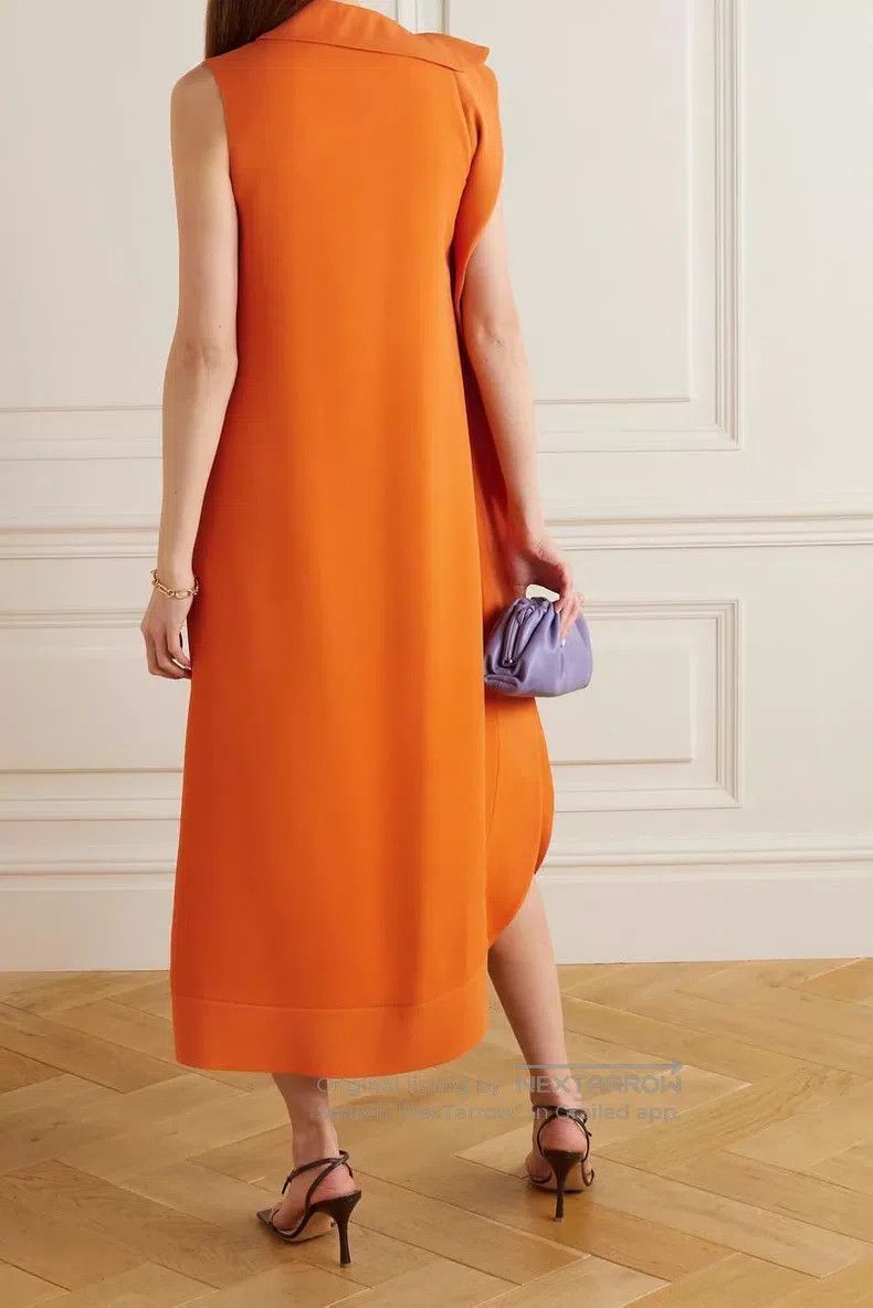 Valentino Valentino Orange silk ruffled long dress Size S / US 4 / IT 40 - 3 Thumbnail