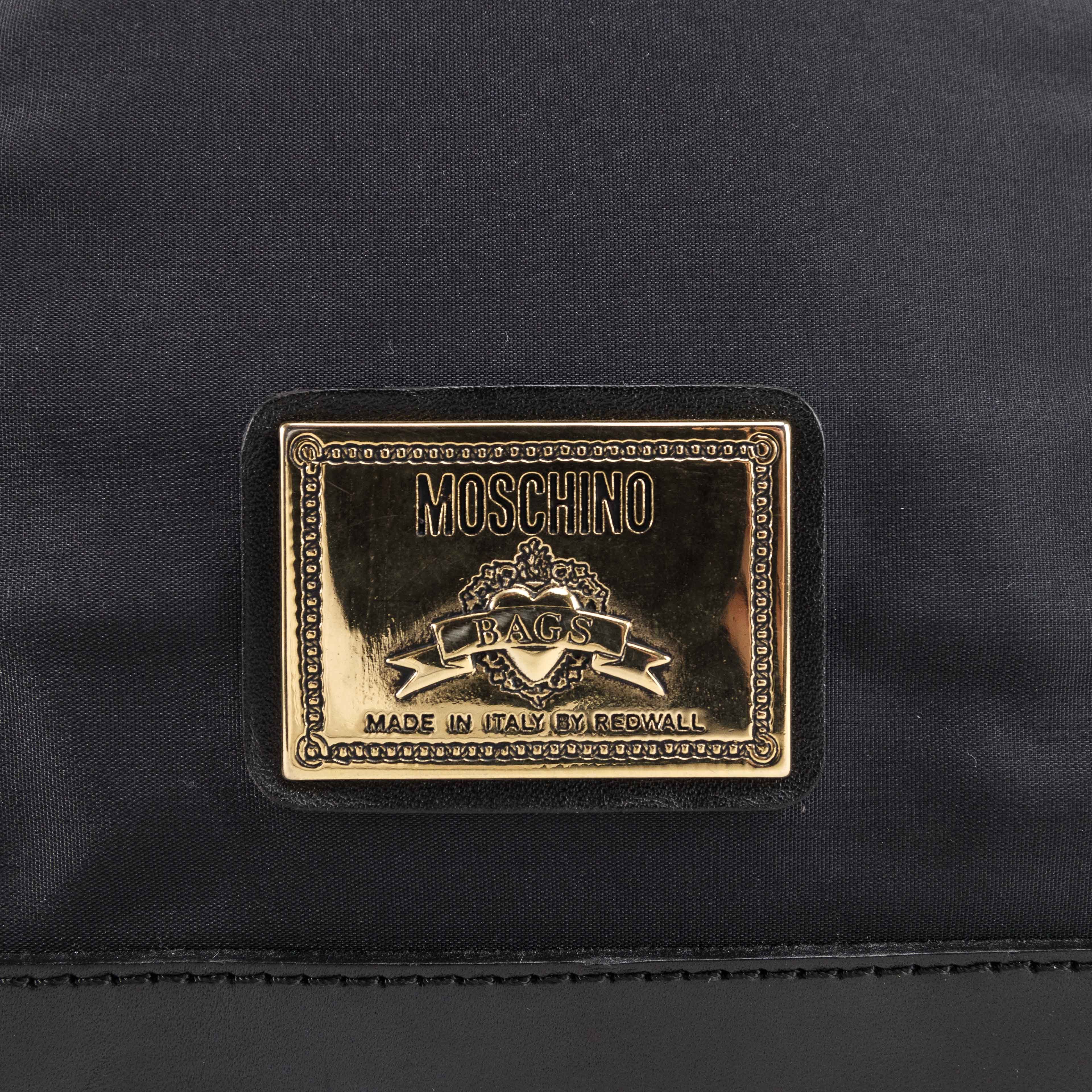 Moschino Moschino Black Nylon & Leather Satchel Bag Size ONE SIZE - 14 Thumbnail