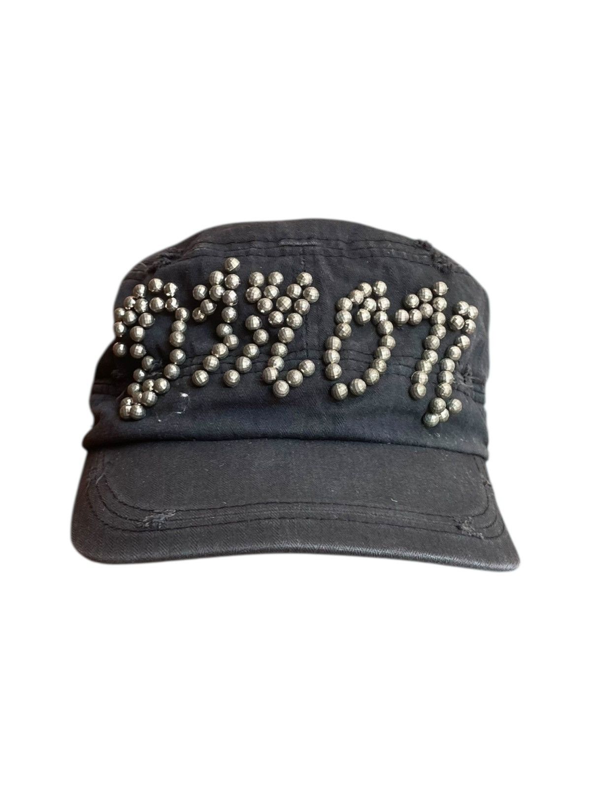 14th Addiction Demon Sun Faded Black Studded Gothic Cadet Hat Punk Size ONE SIZE - 3 Thumbnail