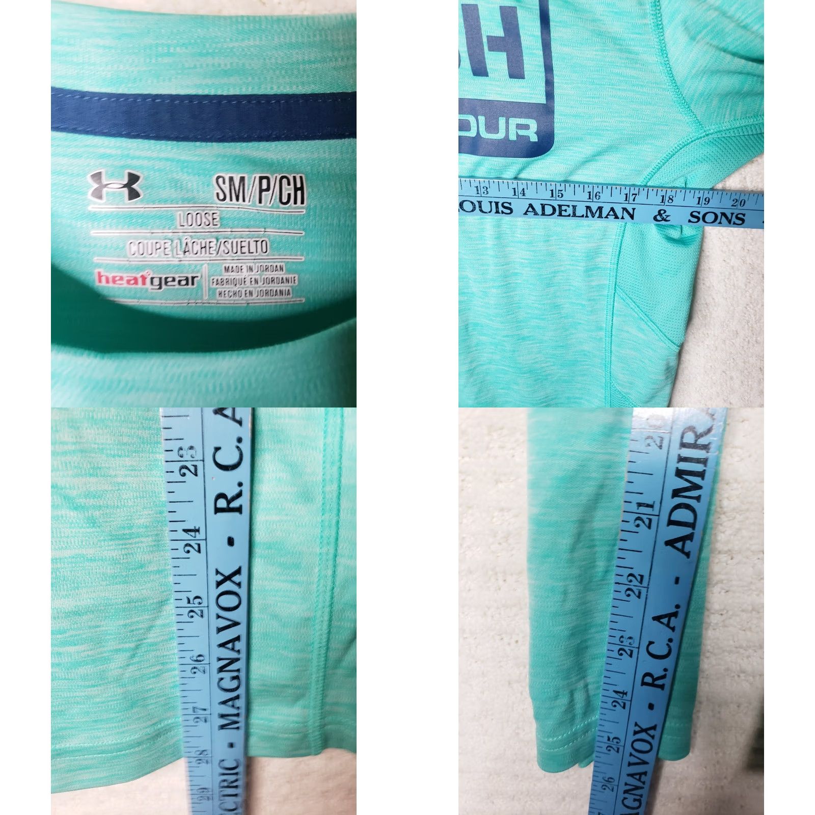 Under Armour Under Armour Sun Shirt Mens S Turquoise Heathered Long Sleeve Crew Neck HeatGear T-Shirt Logo01 Fishing Boating All Seasons Breathable Size US S / EU 44-46 / 1 - 9 Thumbnail