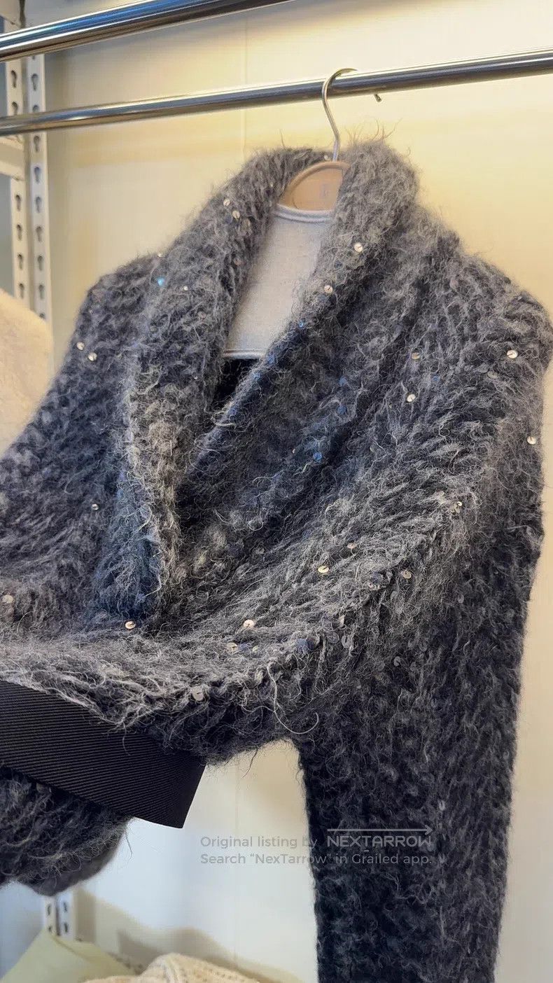 Brunello Cucinelli Brunello Cucinelli Sequined Cashmere Mohair Sweater Coat Size S / US 4 / IT 40 - 6 Thumbnail