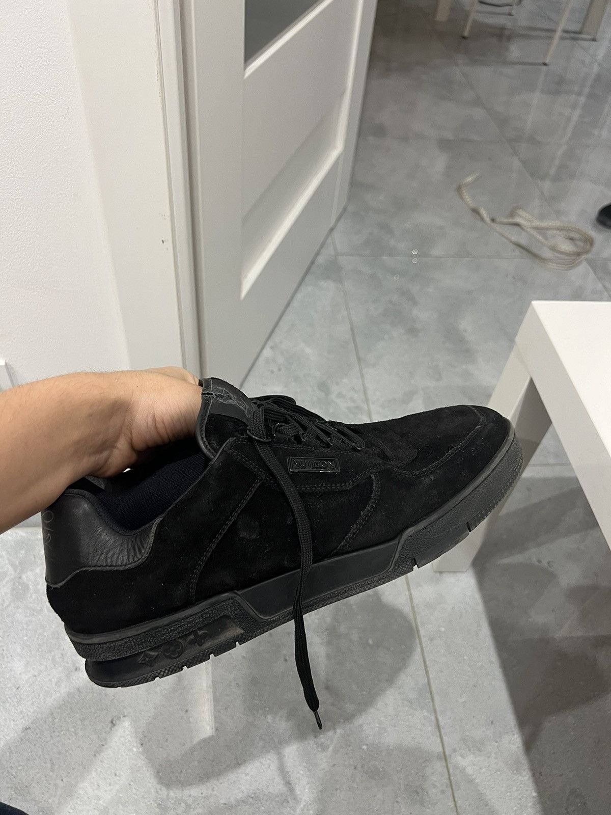 Louis Vuitton Louis Vuitton Black Suede Trainer Size US 11.5 / EU 44-45 - 3 Thumbnail
