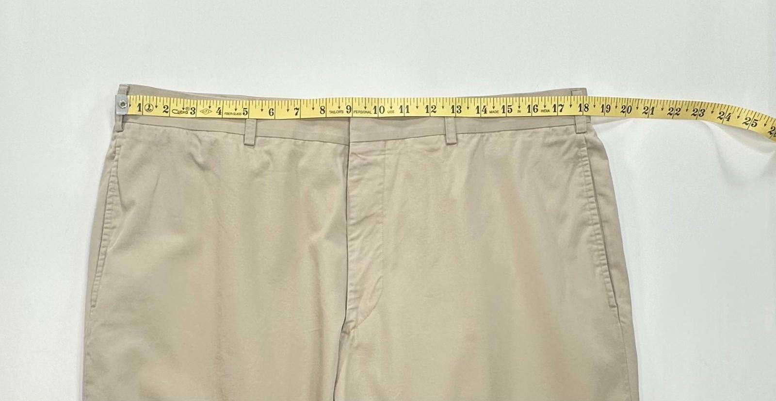 The Unbranded Brand Unbranded Flat Front Straight Leg Chinos Brown Mens 36/30 Size US 36 / EU 52 - 3 Thumbnail