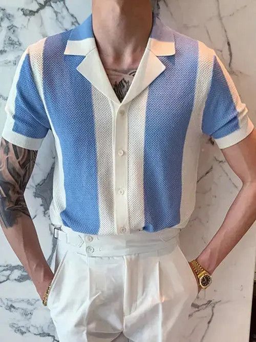 Summer Short Sleeve Knitted Polo Shirt Casual