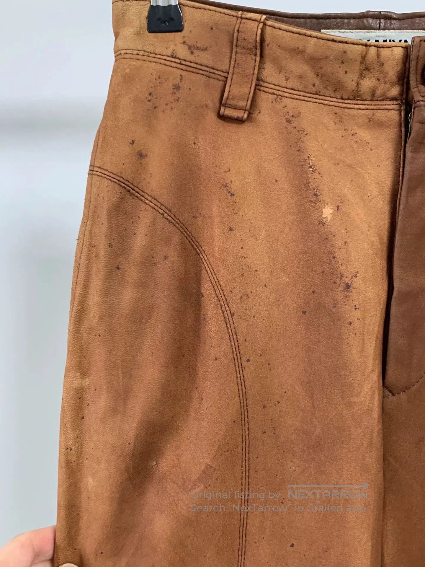 Issey Miyake Issey Miyake Brown Leather Pants. Size US 32 / EU 48 - 4 Thumbnail