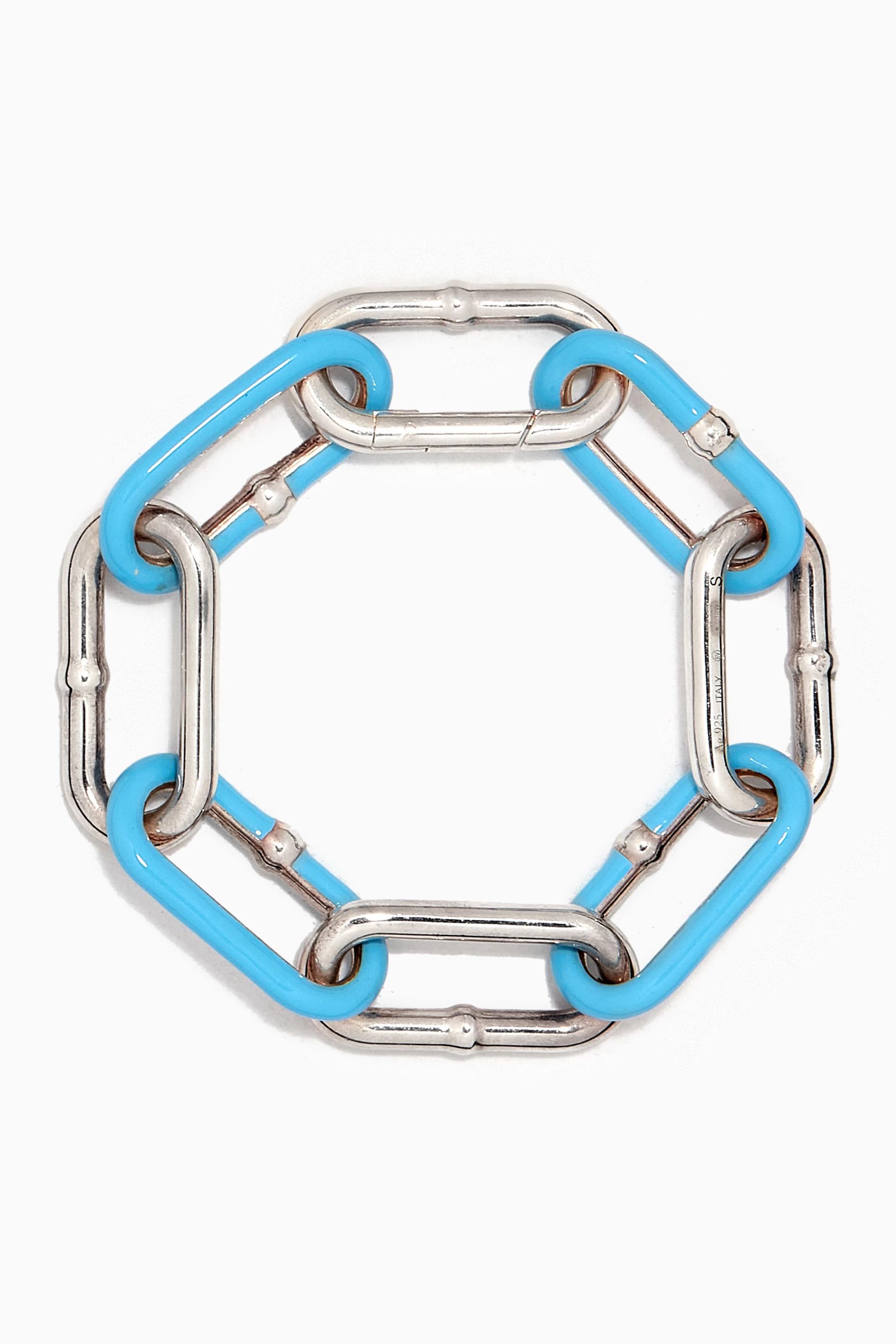 Bottega Veneta BOTTEGA VENETA blue & silver enameled bracelet Medium q Size ONE SIZE - 1 Thumbnail
