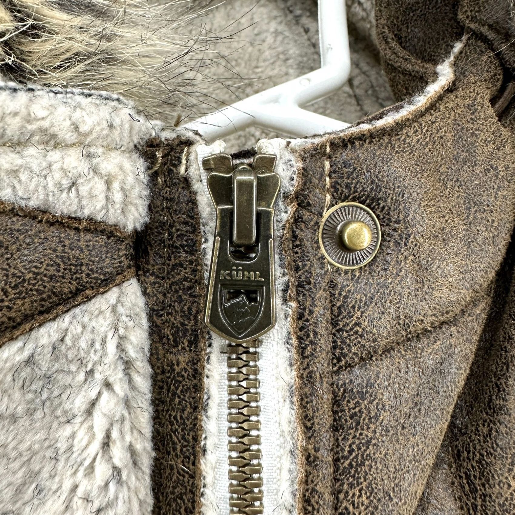 Vintage Kuhl Jacket Womens S Brown Parka Hooded Sherpa Fleece Arktik Zip Bomber Weathergear Full Zip Size S / US 4 / IT 40 - 4 Thumbnail