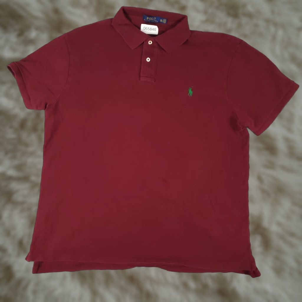 Ralph Lauren Ralph Lauren Polo Shirt Mens 2XL Burgundy Slim Fit Pony Short Sleeve FADED Size US XXL / EU 58 / 5 - 1 Thumbnail