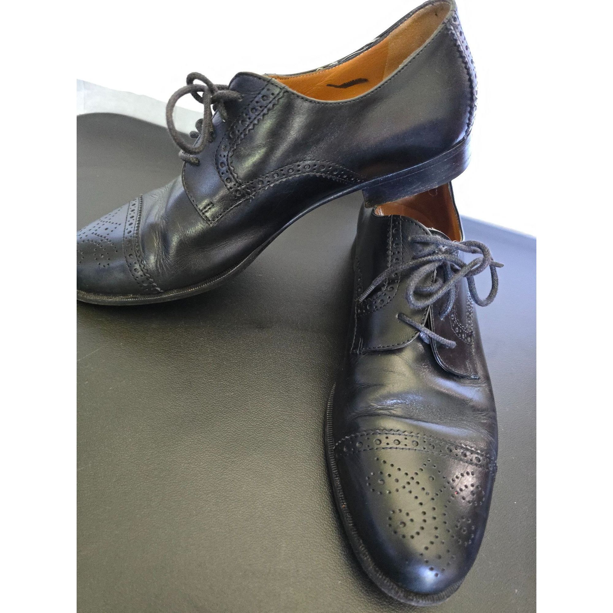 Polo Ralph Lauren Polo Ralph Lauren Mens Black Leather Brogue Dress Shoes Size Size US 8.5 / EU 41-42 - 1 Thumbnail