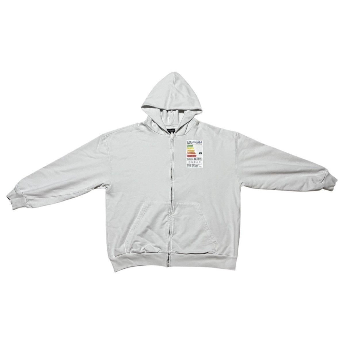 Balenciaga SUMMER 23 BALENCIAGA BY DEMNA ENERGY LABEL ZIP UP HOODIE Size US L / EU 52-54 / 3 - 5 Thumbnail