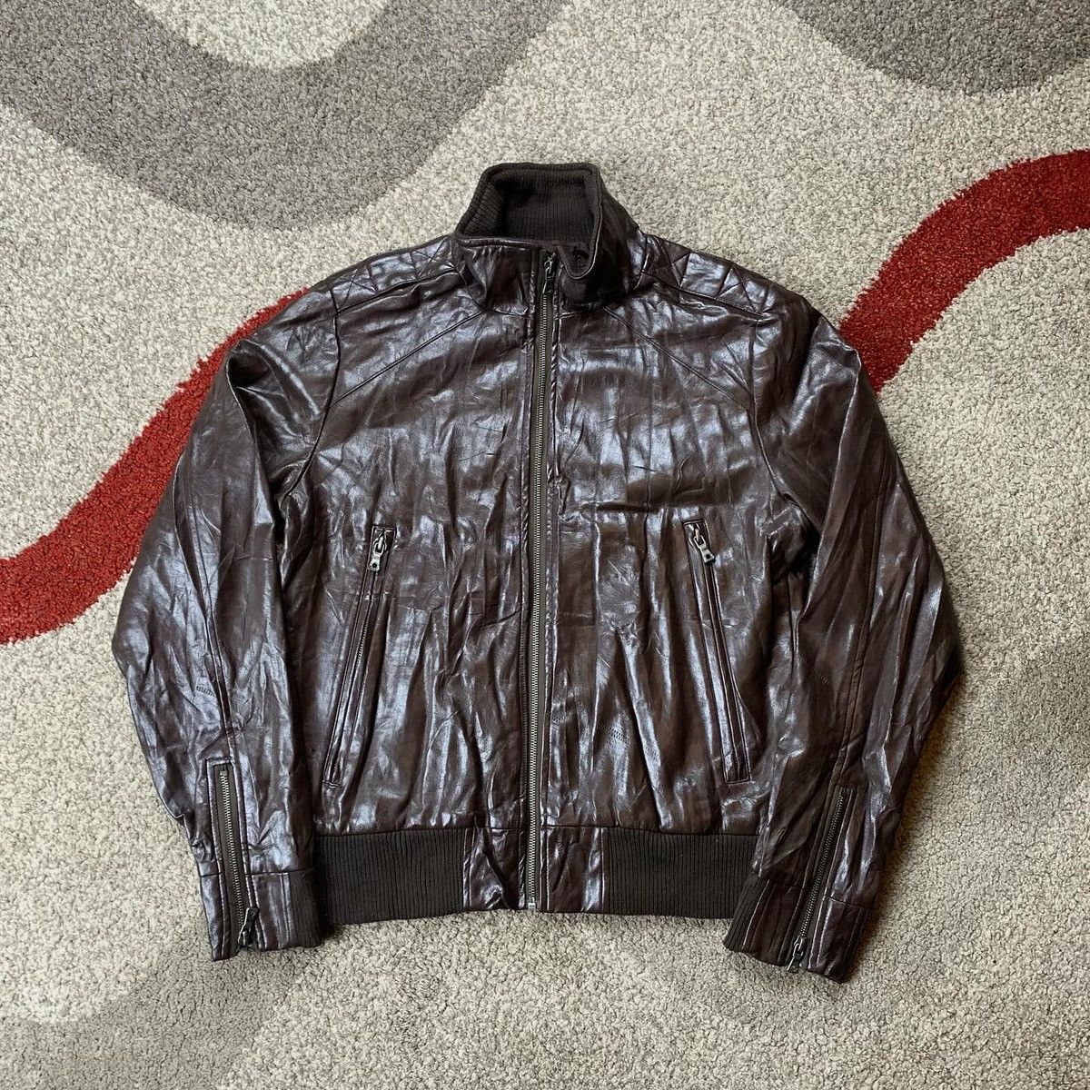 Genuine Leather NYLAUS BIKER JACKET Mens Size US L / EU 52-54 / 3 - 1 Thumbnail