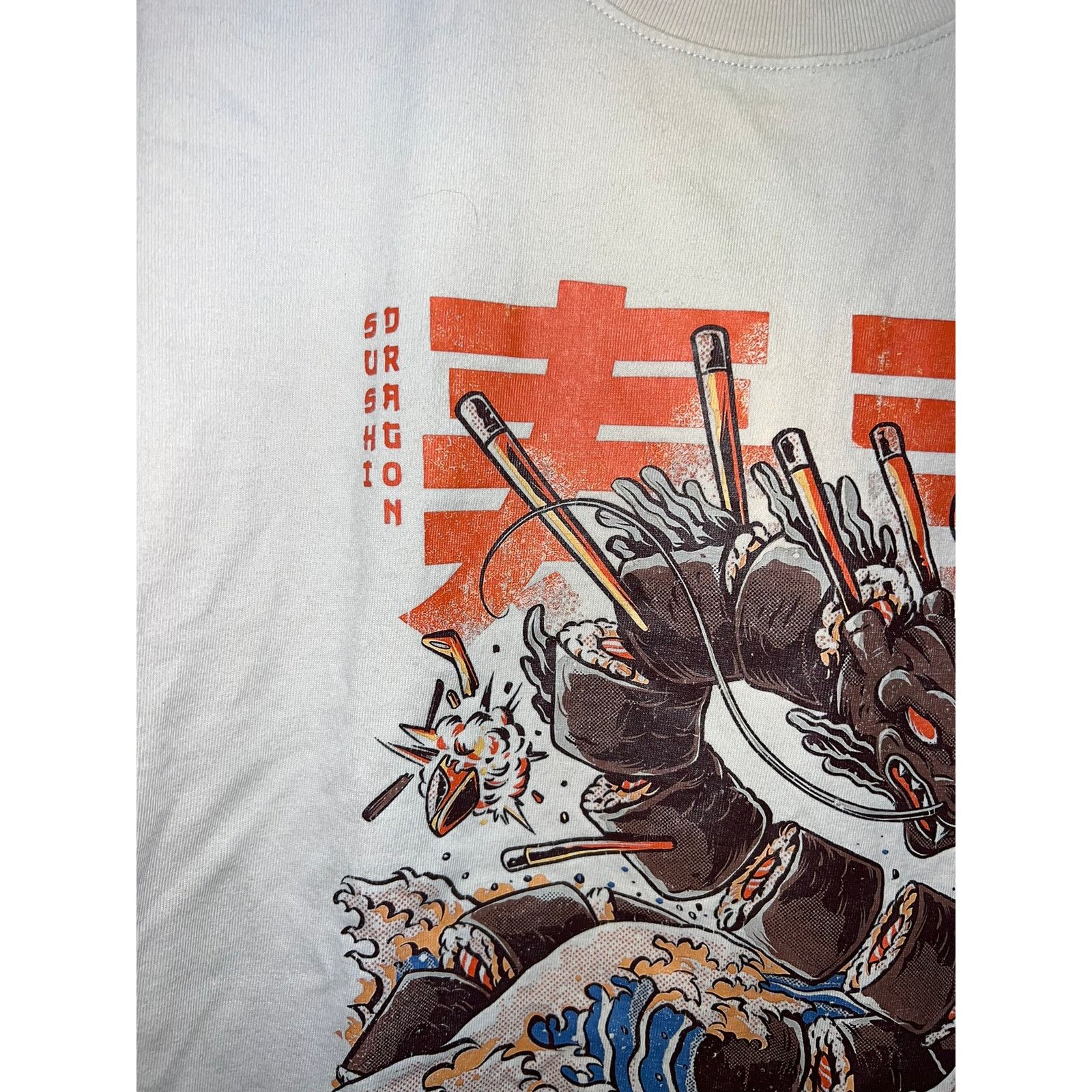 Vintage Dragon Shirt Sushi Dragons Threads Graphic Food Brown Tee L Size US L / EU 52-54 / 3 - 3 Thumbnail