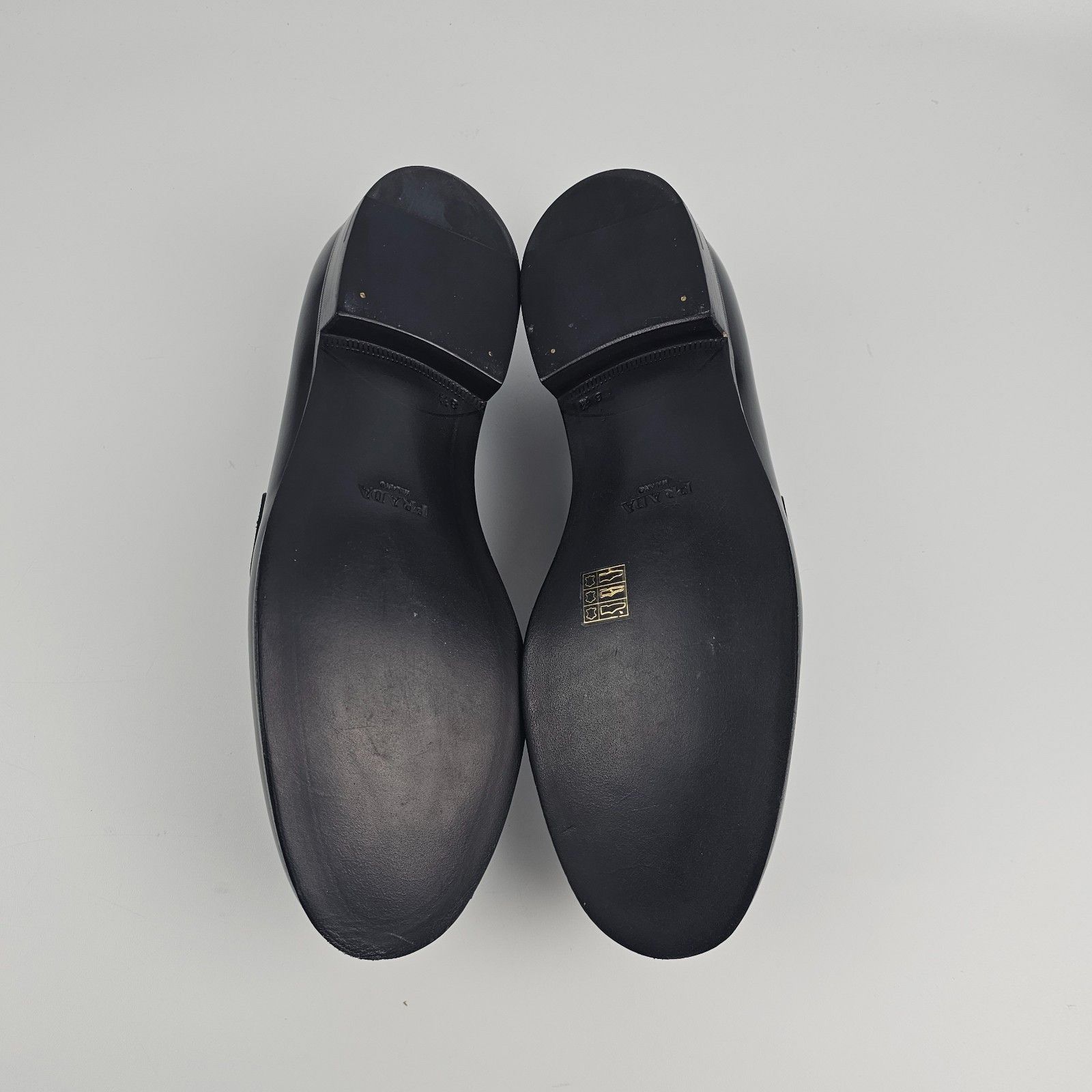 Prada PRADA $1120 Black Brushed Leather Loafers New And Authentic Size US 7 / EU 40 - 8 Thumbnail