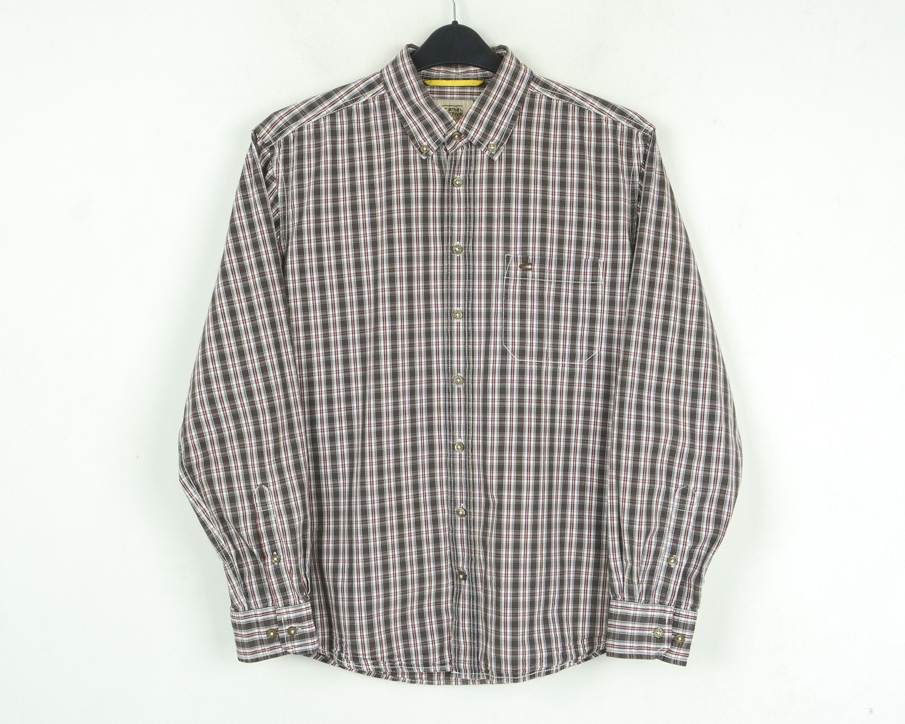 camel active Mens Large Casual Cotton Long Sleeved L Check Herren Hemd Size US L / EU 52-54 / 3 - 1 Thumbnail