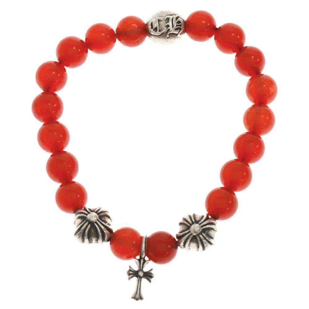 image of Chrome Hearts Cherry Bead Bracelet in Cherry Red, Men's