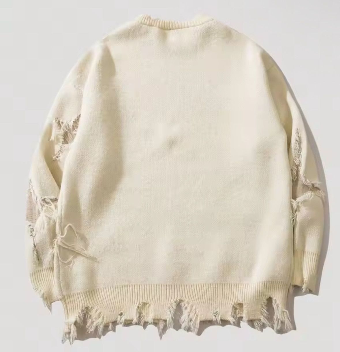 Other Streetwear Grunge Skull Ripped Sweater Jacquard Knitwear Size US M / EU 48-50 / 2 - 2 Thumbnail