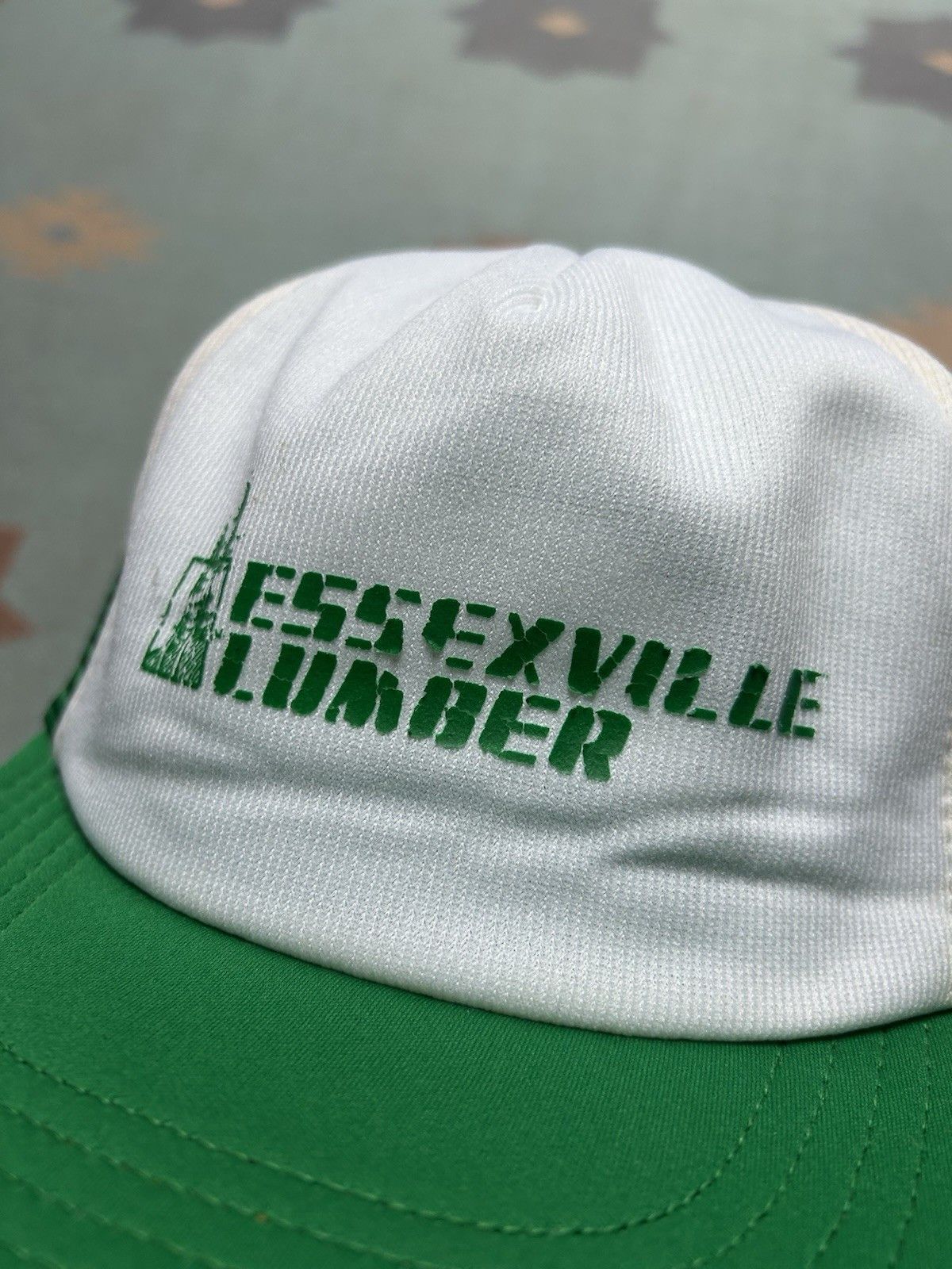 Vintage Vintage 80s trucker hat Essexville Lumber green white USA Size ONE SIZE - 3 Thumbnail
