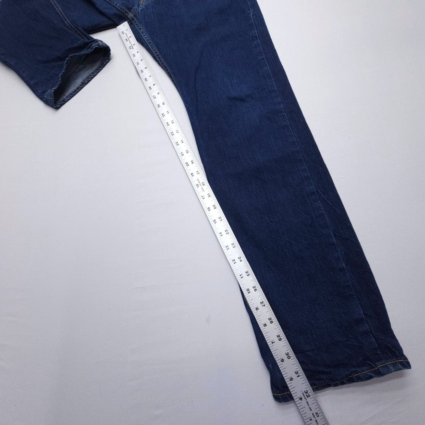 Vintage Asbury Park Jeans Mens 32 x 32 Button Fly Dark Blue 5-Pocket Denim Regular Straight USA 1874 Monte Carlo Selvedge Size US 32 / EU 48 - 6 Thumbnail