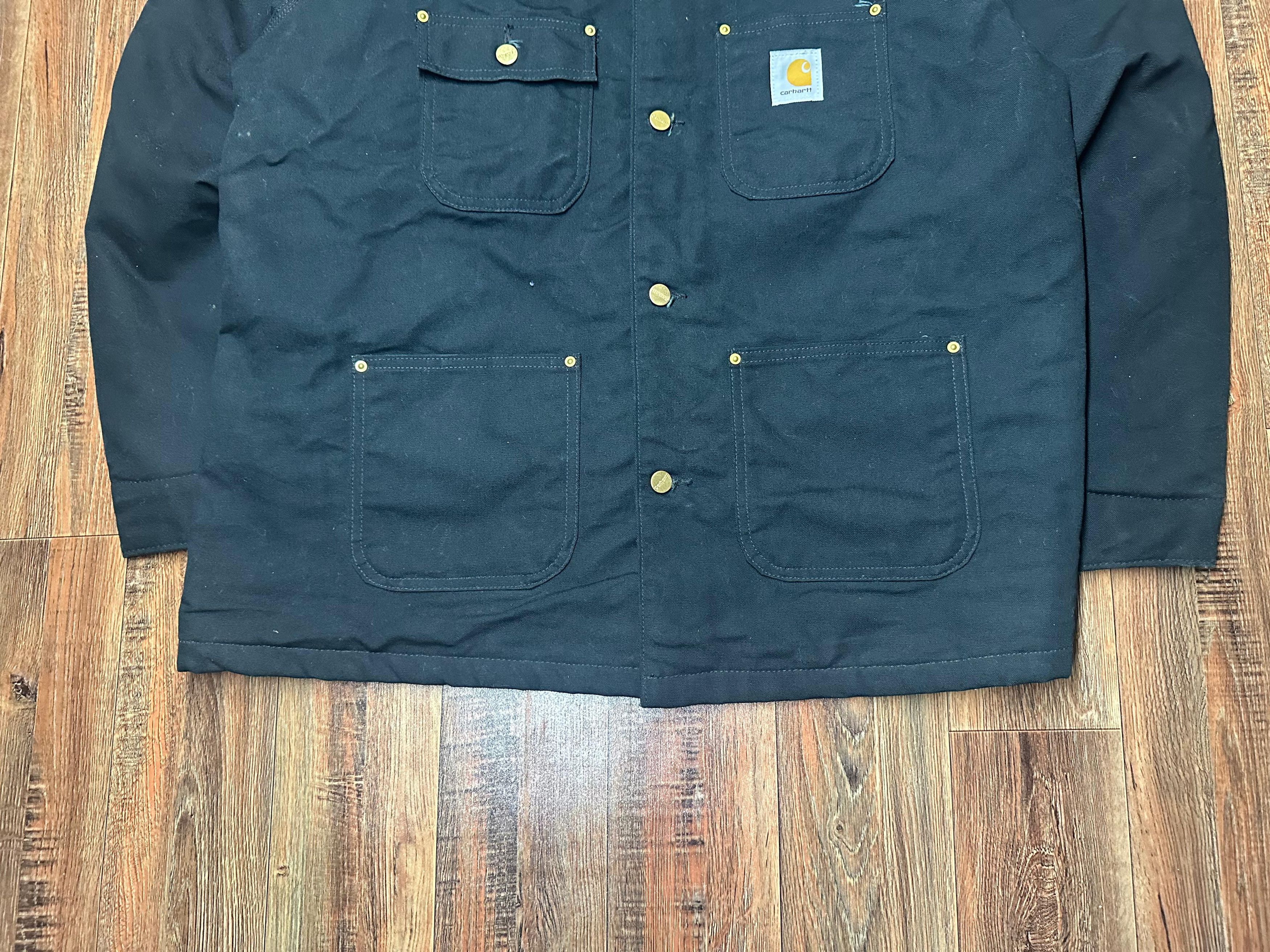 Carhartt × Vintage Vintage 90's Carhartt chore Coat C01 BLK SIZE 48 Size US XL / EU 56 / 4 - 4 Thumbnail