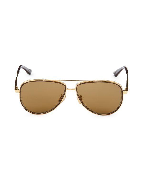 Bottega Veneta o1n1vont0924 Size: OS / Brown Frame Rim Aviator Sunglasses Size ONE SIZE - 1 Thumbnail