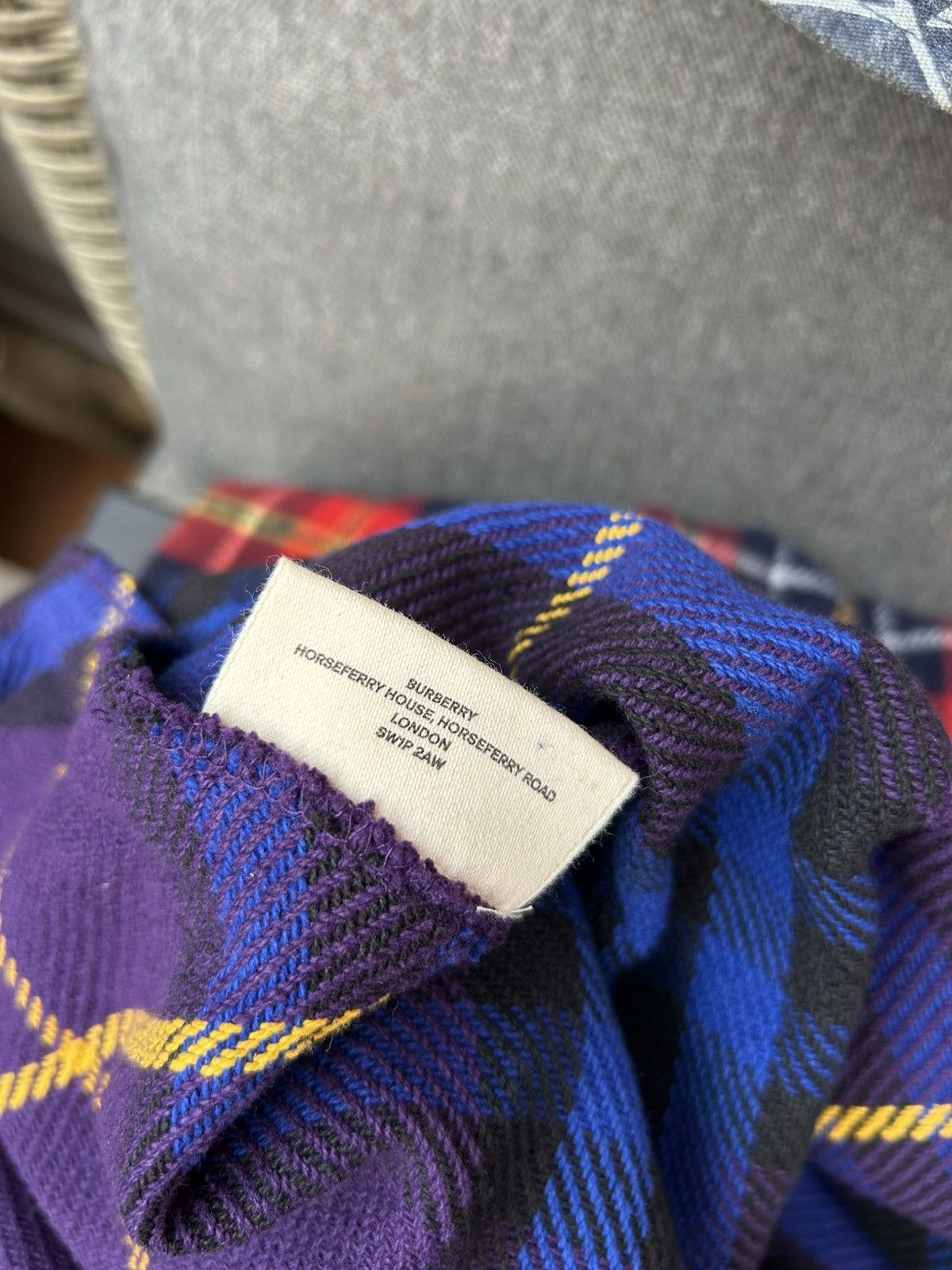 Burberry Burberry London Large Purple Nova Check Fabric Tote Bag Size ONE SIZE - 6 Thumbnail