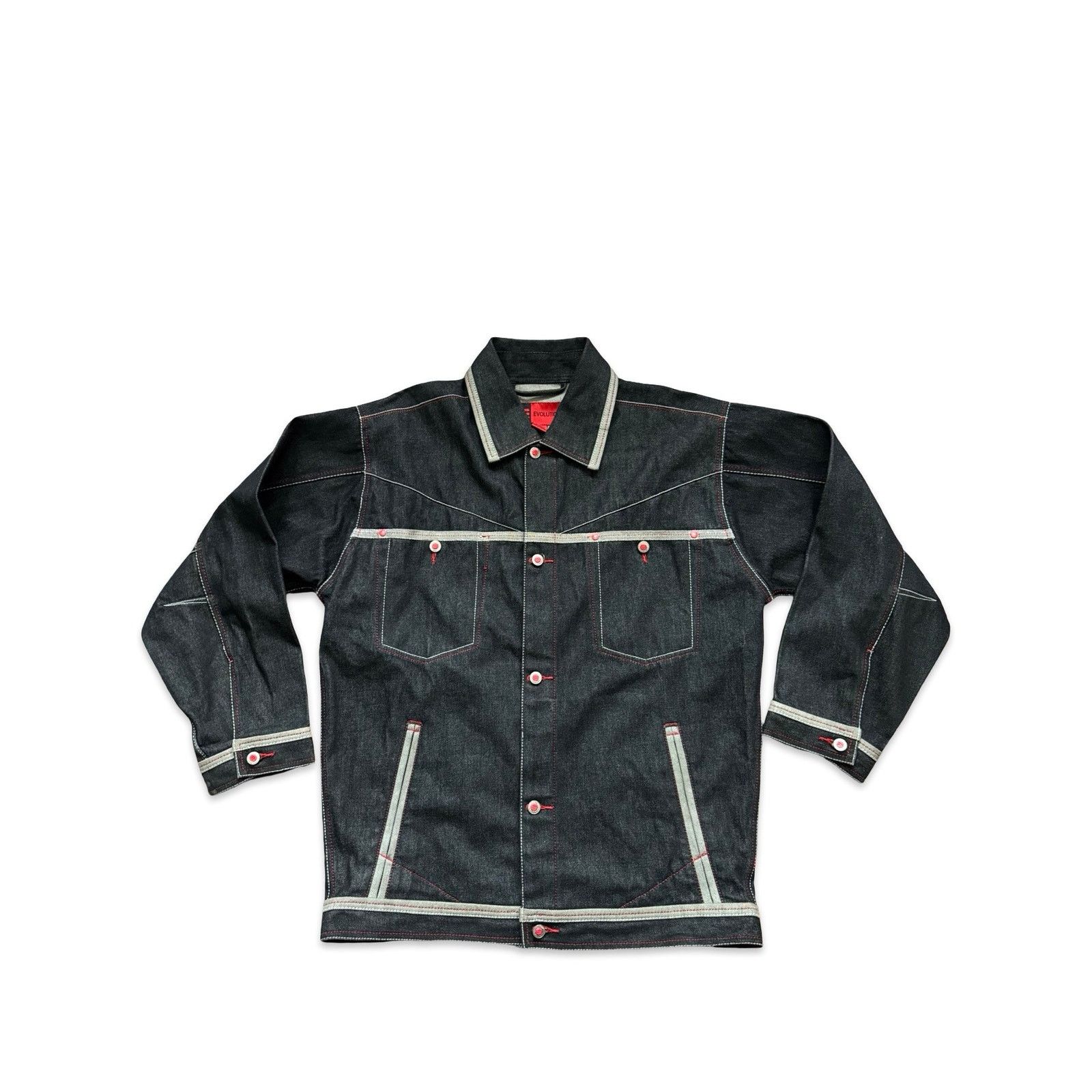 Vintage Y2k Vintage Evolution Embroidered Heavy Denim Button Up Size L / US 10 / IT 46 - 2 Thumbnail