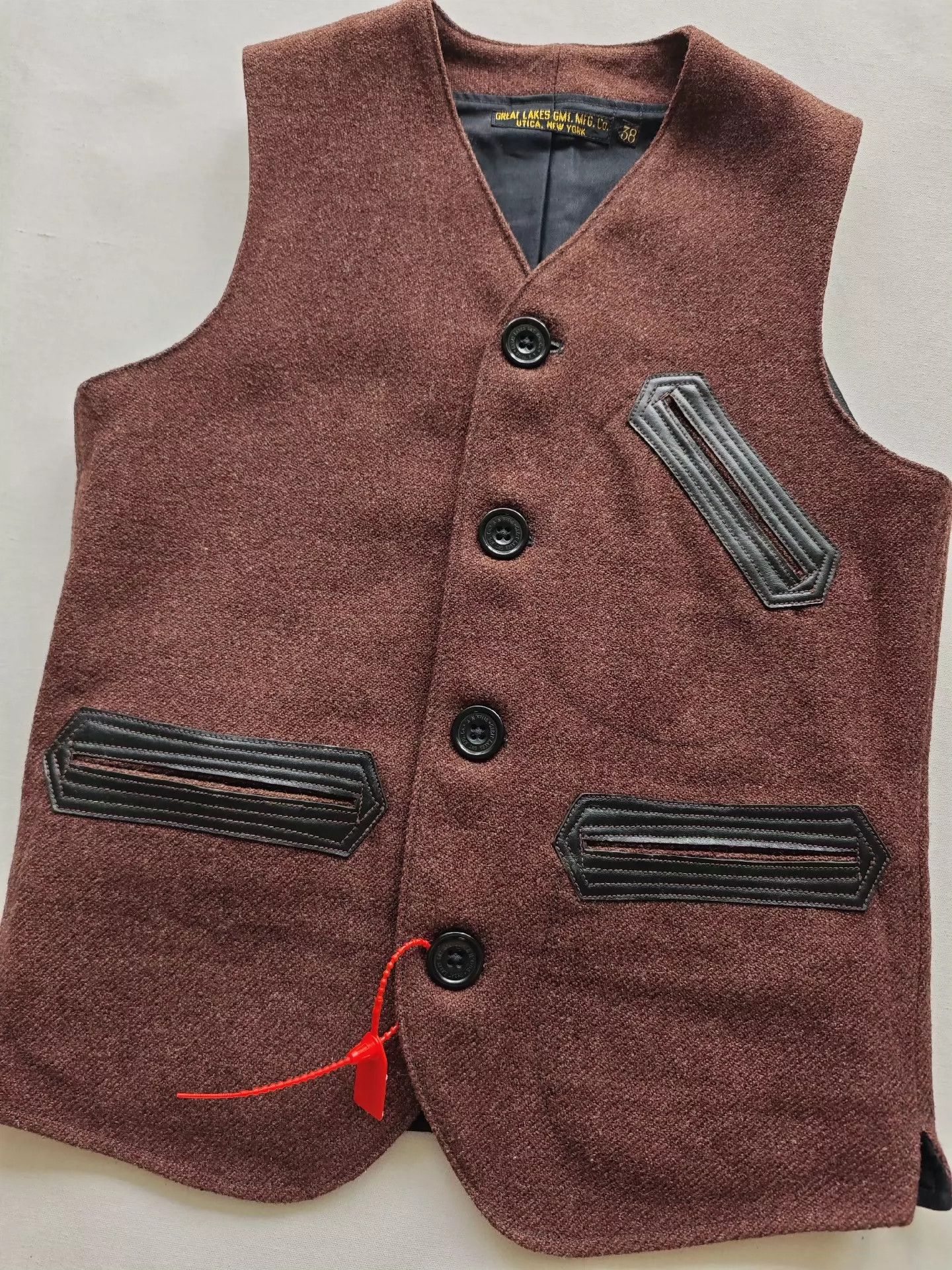 Freewheelers Freewheelers Wool horseskin splicing vest Size US M / EU 48-50 / 2 - 1 Thumbnail