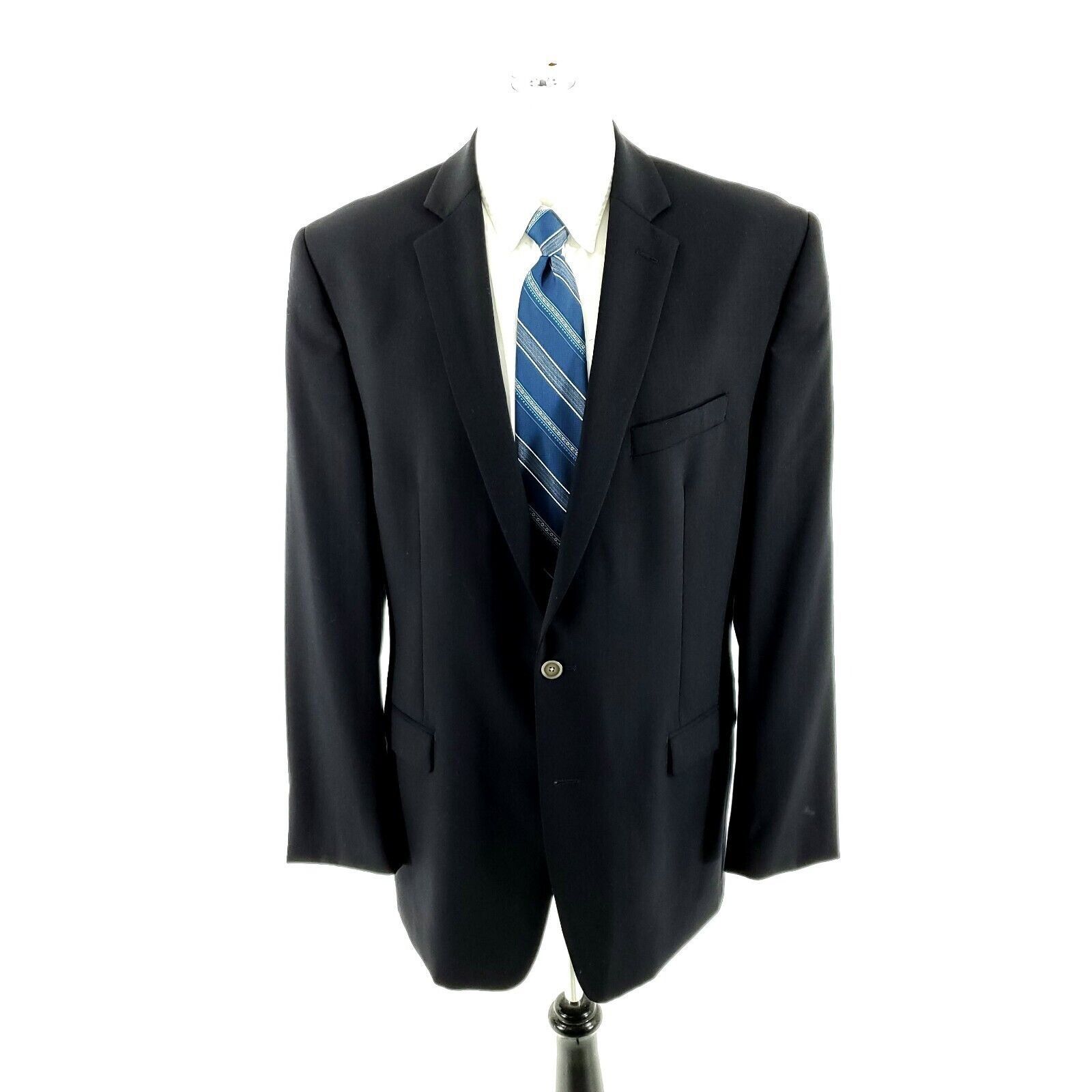 Calvin Klein Calvin Klein Wool 2 Silver Button Blazer 42L Or Slim 44L Bla Size 42L - 4 Thumbnail