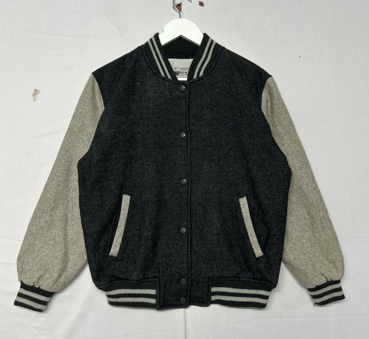 Vintage 🔥 VINTAGE WORDS WORTH Wool Varsity Jacket Size US L / EU 52-54 / 3 - 3 Thumbnail
