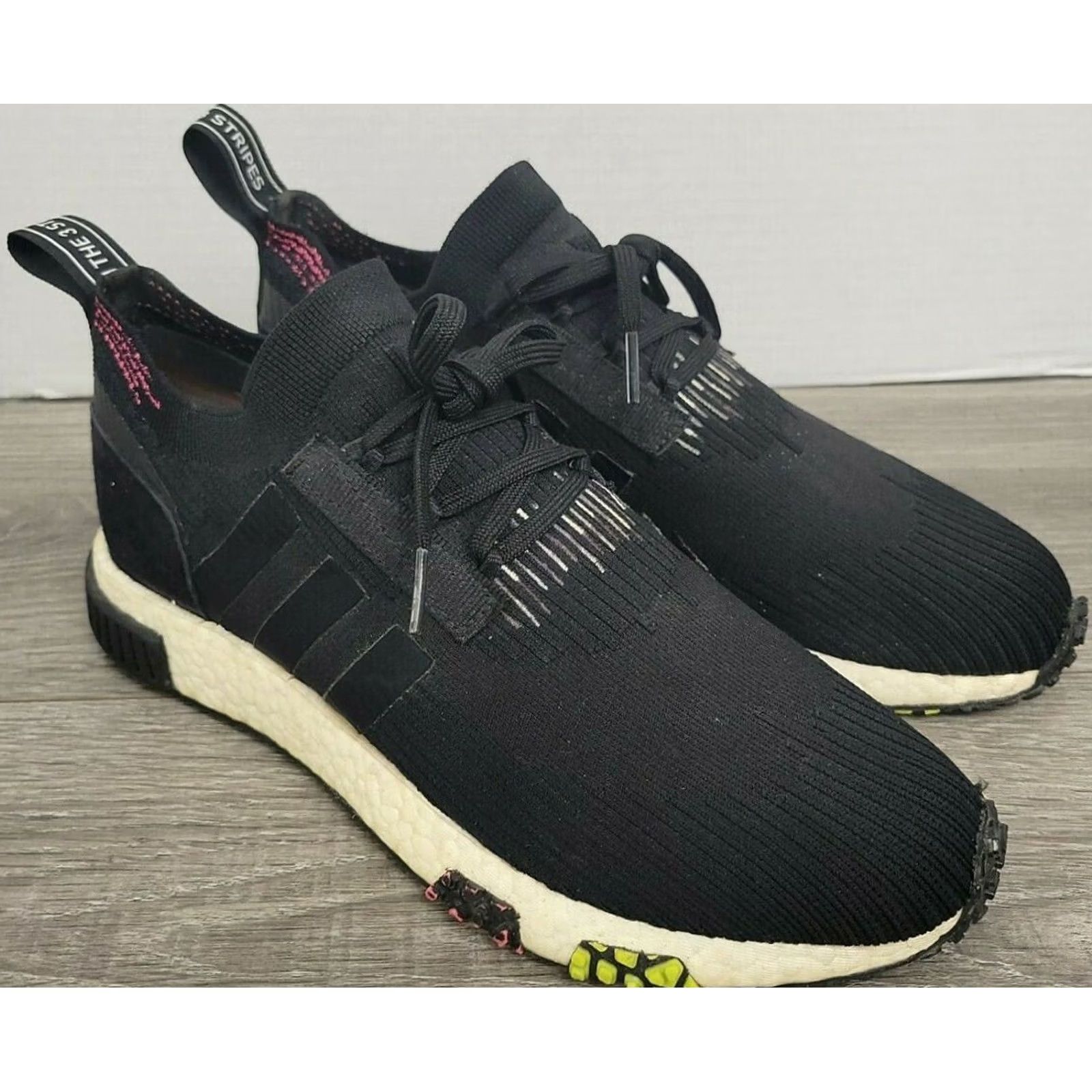 Adidas Adidas NMD Racer PK Primeknit Core Black White Pink Boost Size 8 CQ2441 Size US 8 / EU 41 - 2 Thumbnail