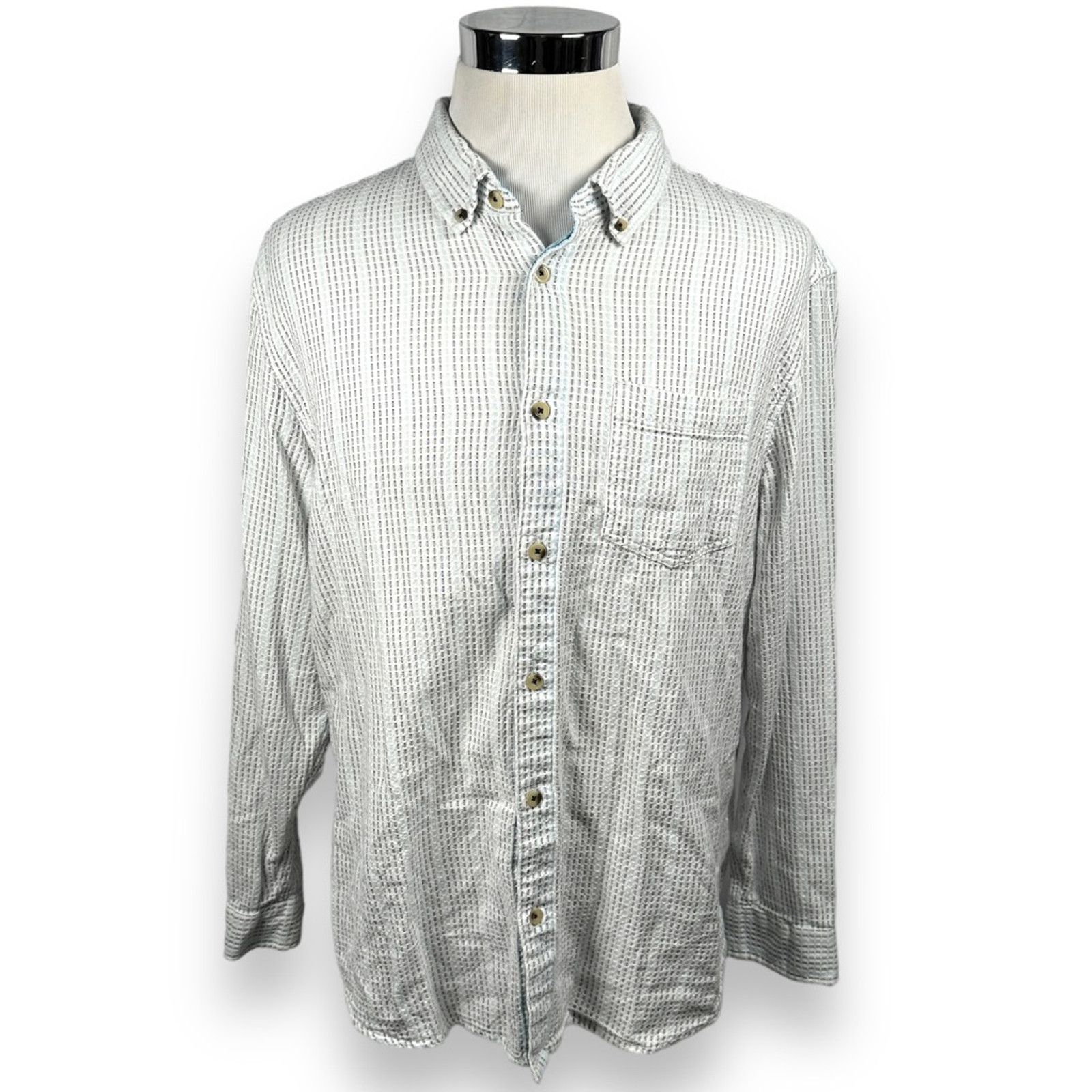 Carbon2Cobalt Carbon 2 Cobalt Button Down Shirt White Black Geometric XL Size US XL / EU 56 / 4 - 1 Thumbnail