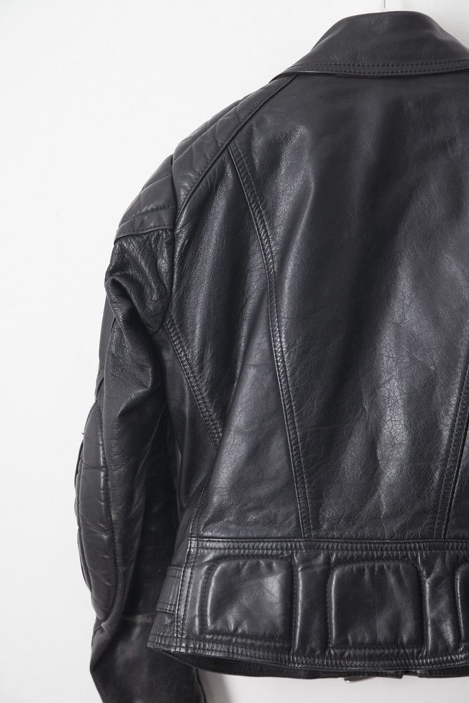 Vintage 1980's Damen Leather biker jacket Size S / US 4 / IT 40 - 4 Thumbnail