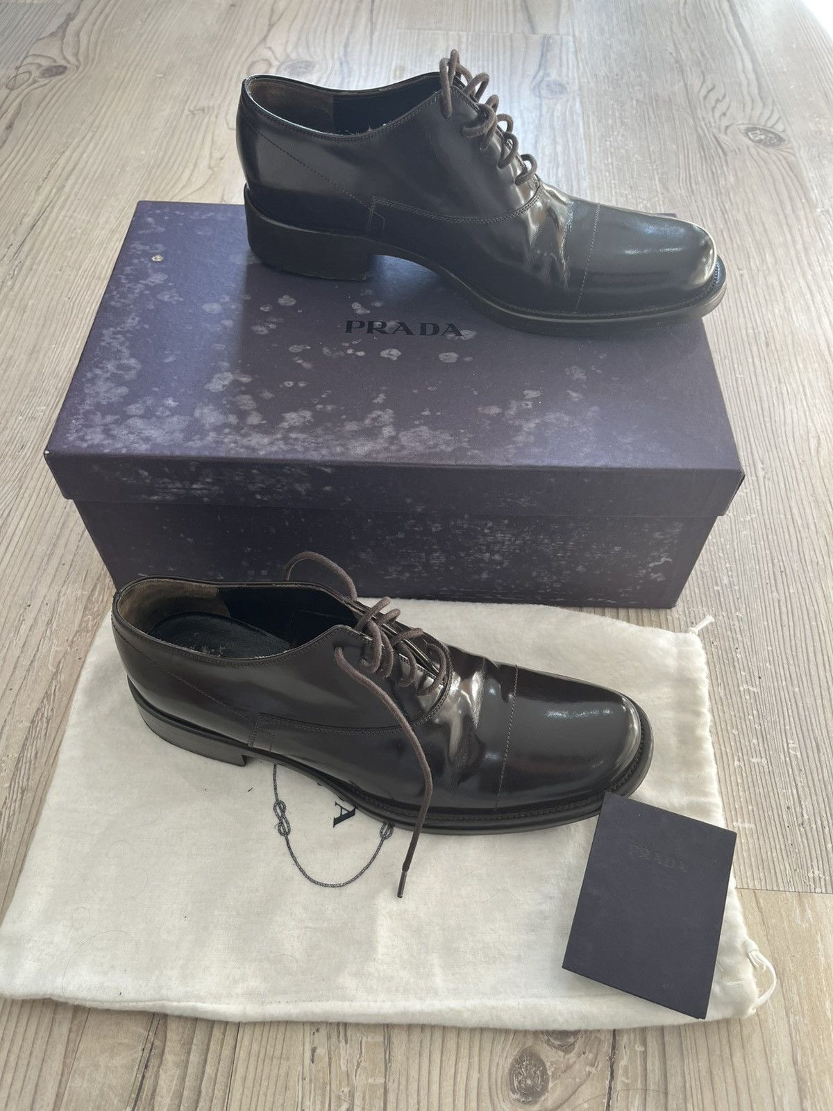 Prada Prada Women’s Flat Round Toe Lace-Up Loafer Shoes – Black Size US 6.5 / IT 36.5 - 11 Thumbnail