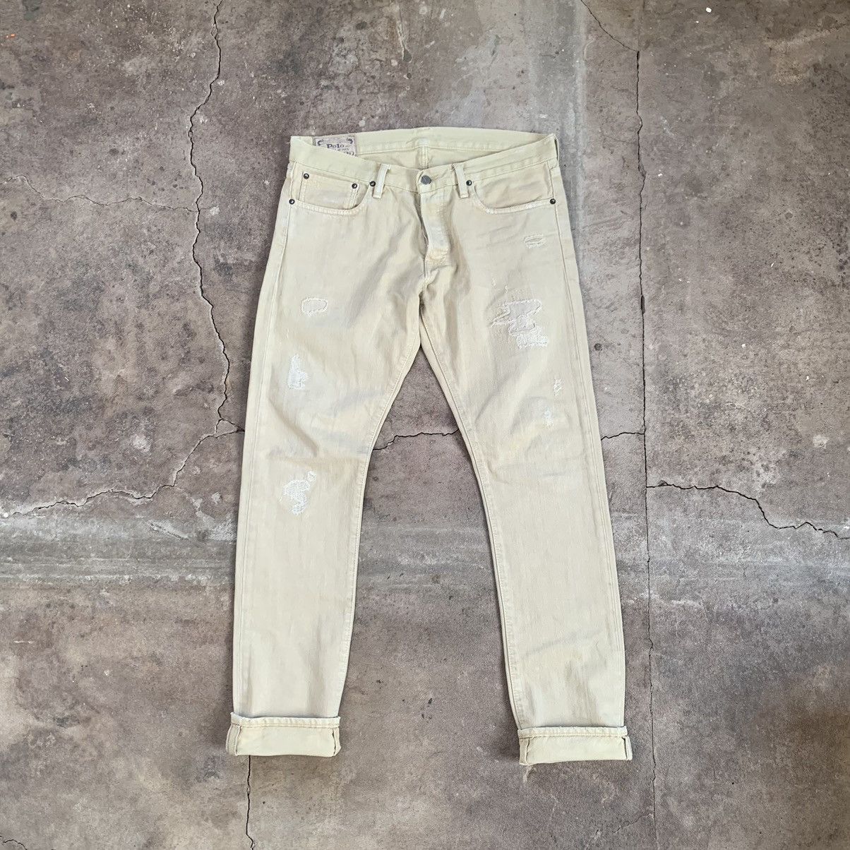 Ralph Lauren Polo RL S American distressed Selvedge Denim Jeans Size US 33 - 1 Thumbnail