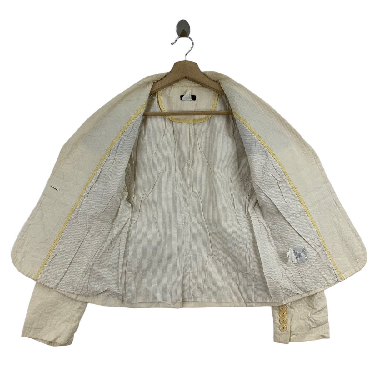 J.Crew × Vintage Vintage J.CREW Cream Formal Blazer Coat Size XS / US 0-2 / IT 36-38 - 5 Thumbnail