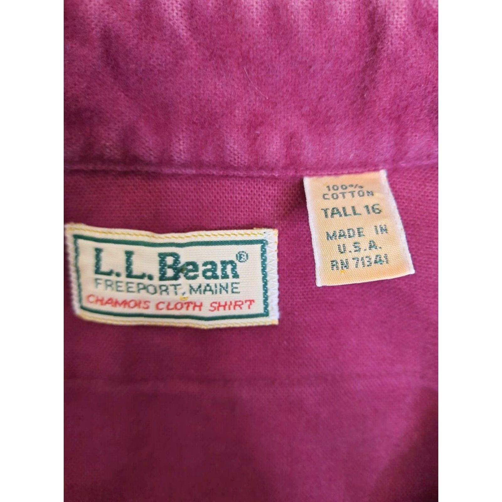 Vintage VINTAGE LL Bean Chamois Button-Up Shirt Red Men's Tall Large USA Made Shirt Size US L / EU 52-54 / 3 - 3 Thumbnail