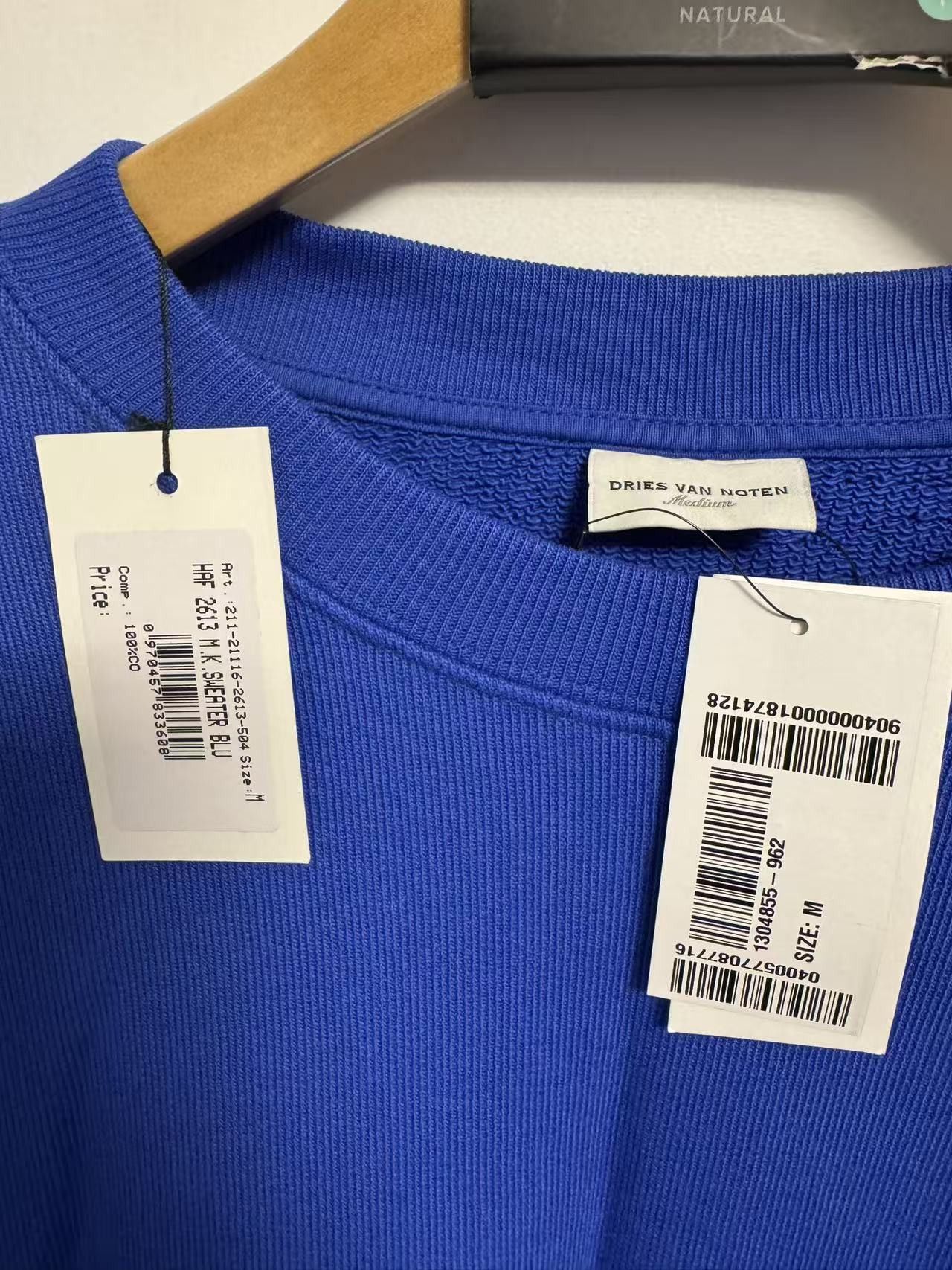 Dries Van Noten Blue Cotton Sweatshirt Size US M / EU 48-50 / 2 - 2 Thumbnail