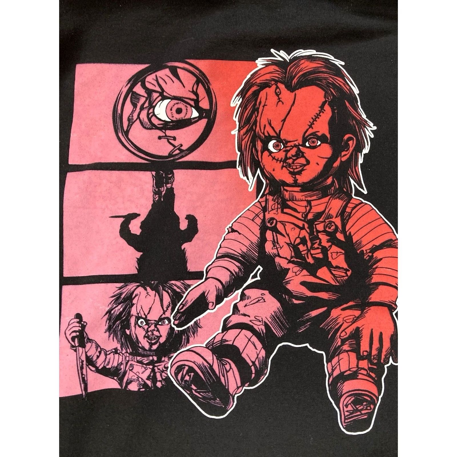 Vintage VINTAGE Chucky Let’s Be Friend Movie Graphic Pullover Hoodie Women Small Black Size S / US 4 / IT 40 - 2 Thumbnail