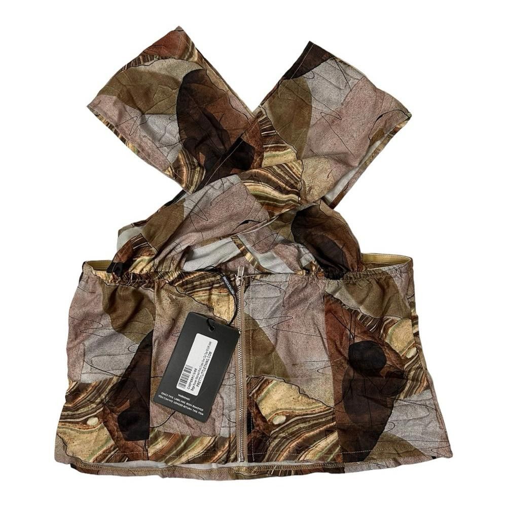Designer PrettyLittleThing l NWT Abstract Crossover Zip Top Size 6 Size M / US 6-8 / IT 42-44 - 3 Thumbnail