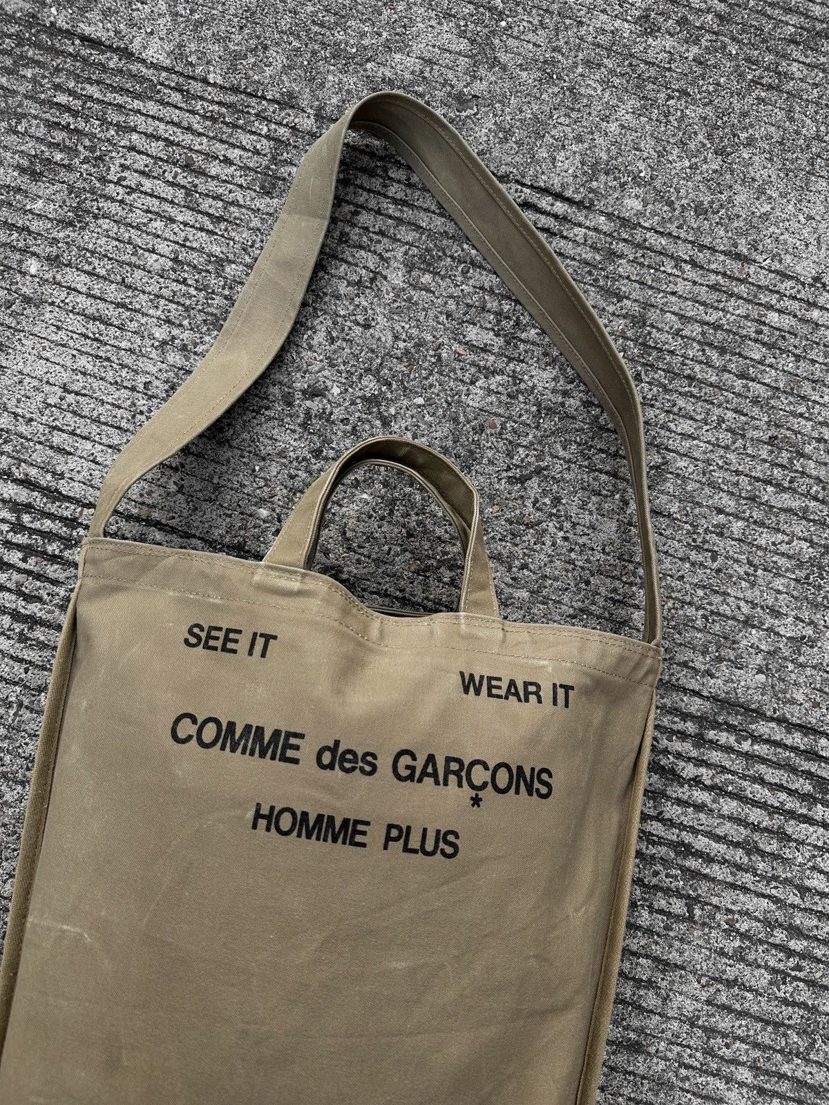 Comme des Garcons Homme Plus Comme des Garcons Khaki Tote Bag Size ONE SIZE - 3 Thumbnail