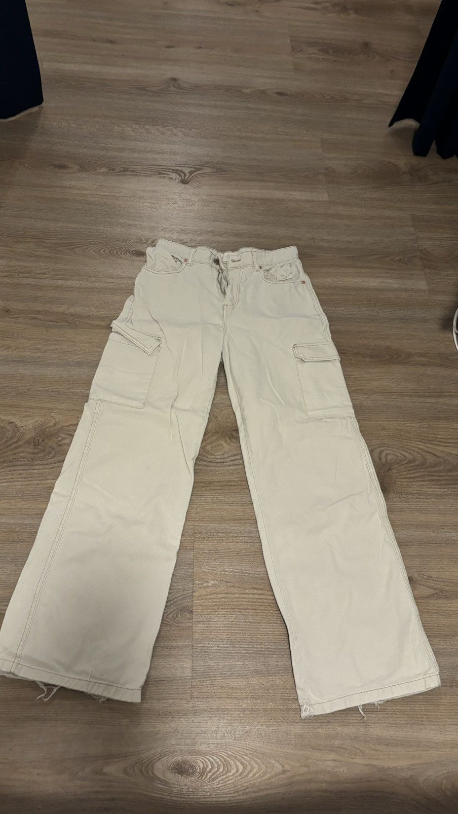 Vintage Beige Cargo Jeans Size 26" / US 2 / IT 38 - 1 Thumbnail