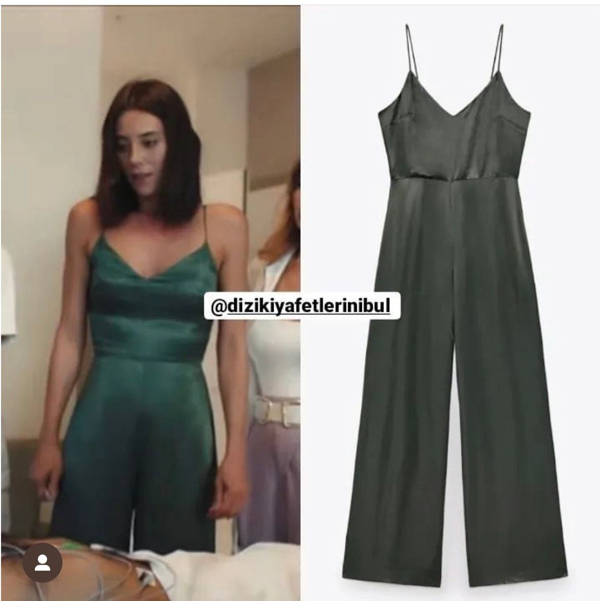 Zara ZARA LONG SATIN EFFECT JUMPSUIT DARK GREEN Size 25" / US 0 / IT 36 - 1 Thumbnail